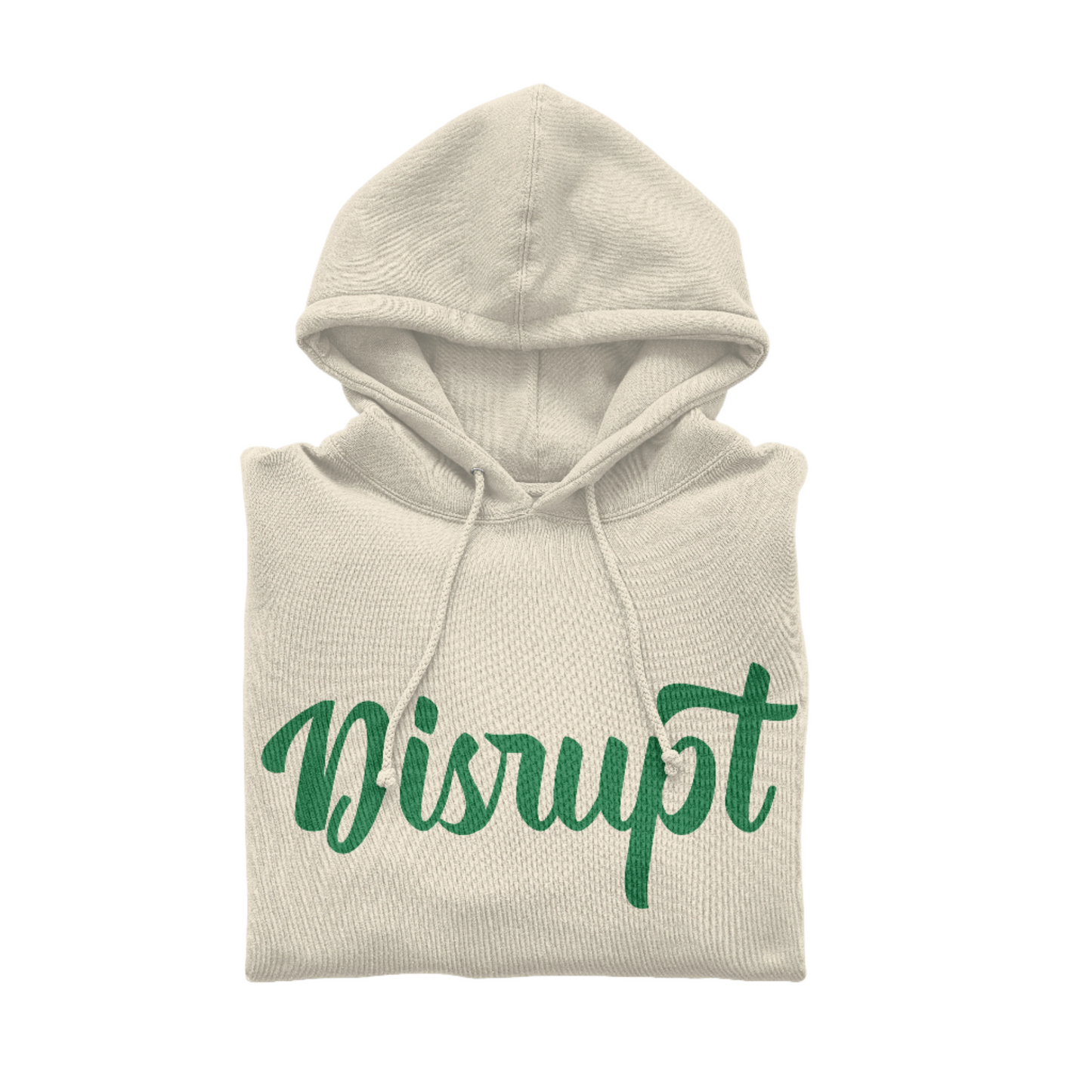 10oz Script Hoodie-Cream/Green